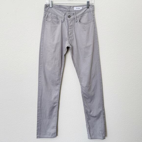 [Gustin] Light Gray Slim Straight Leg Linen Blend 5 Pocket Pants Men's Sz 31x32 - Picture 2 of 10